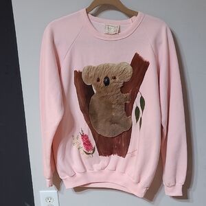 Vintage Rob Designer Collection Australia Pink Koala Sweater Size M/L